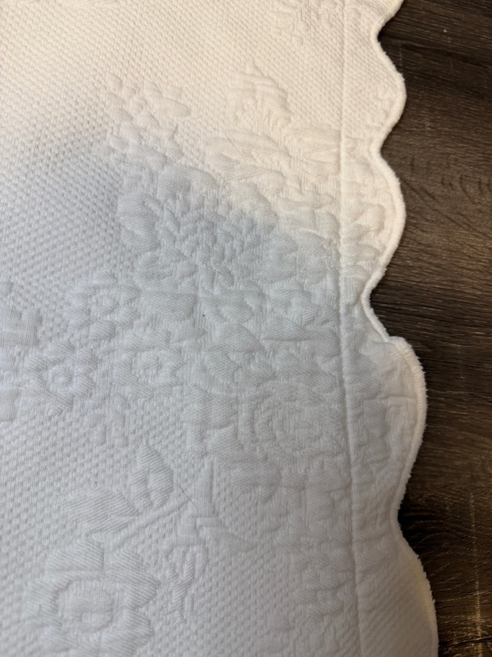 Two White Scalloped Quilted Sham - Picture 2 of 7